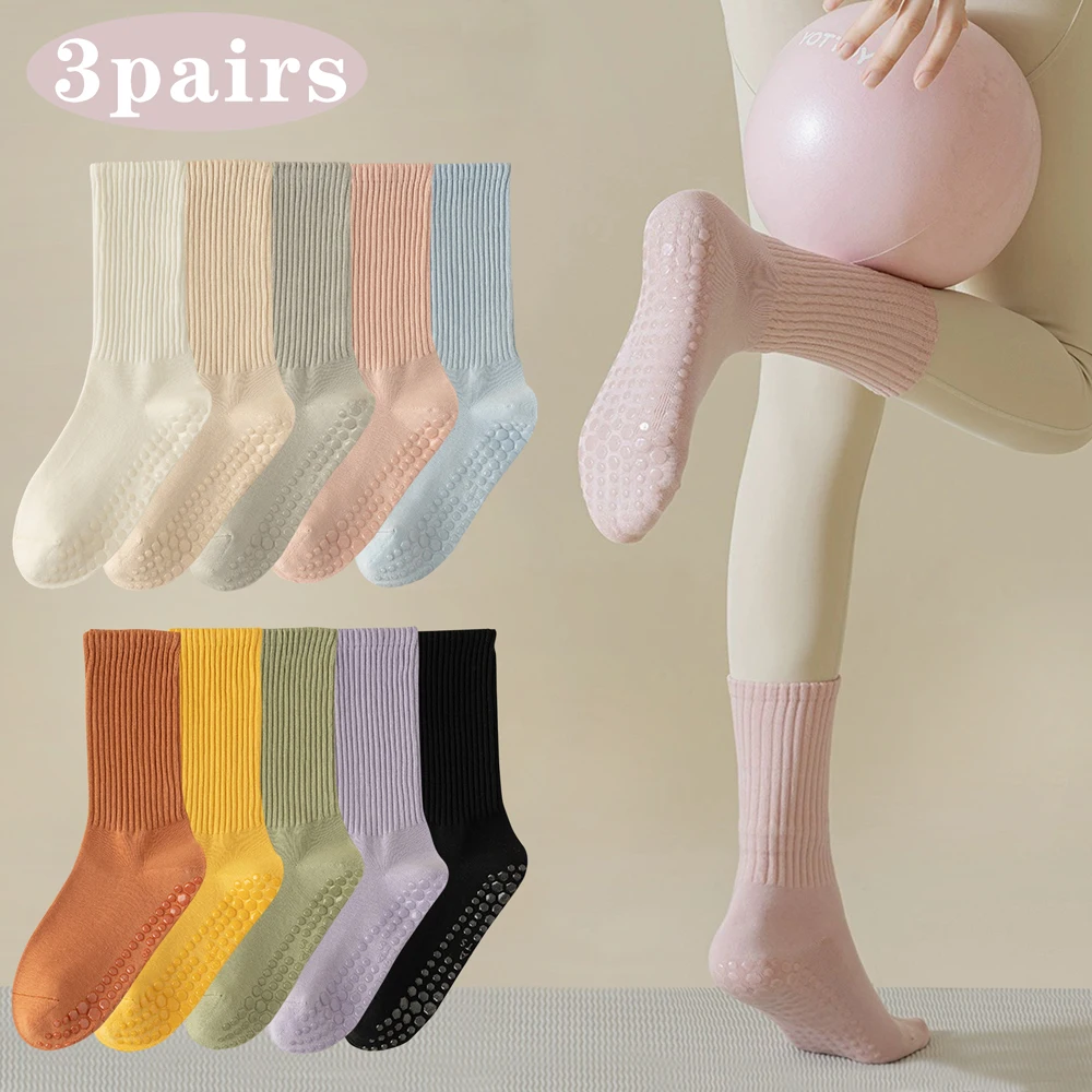 3 Pairs of Cotton Anti Slip Yo - Medias Para Pilates Y Yoga 评论和价格