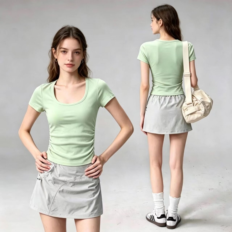 Summer Short Sleeve Padded Spo - Pilate Yoga Workout 评论和价格